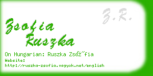 zsofia ruszka business card